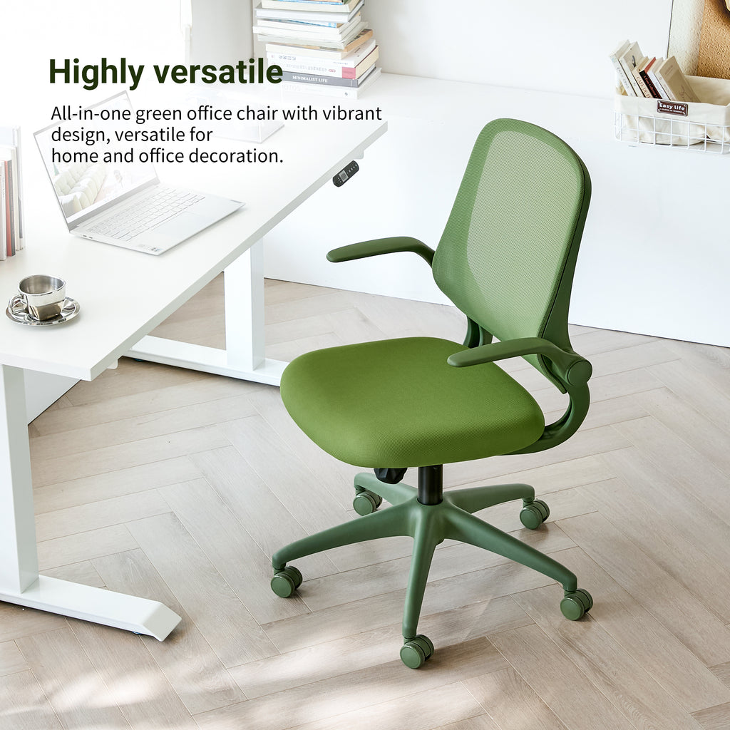 Anthony & Home ergonomic green office chair with mesh back, height adjustable, rotating design, supports up to 350 lbs.