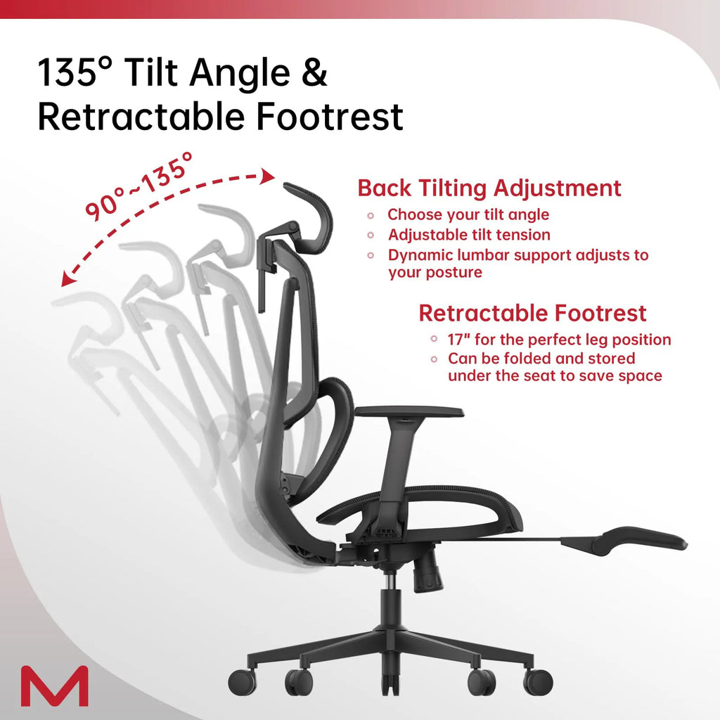 M2 MT Ergonomic High Back Office Chair With Lumbar Support