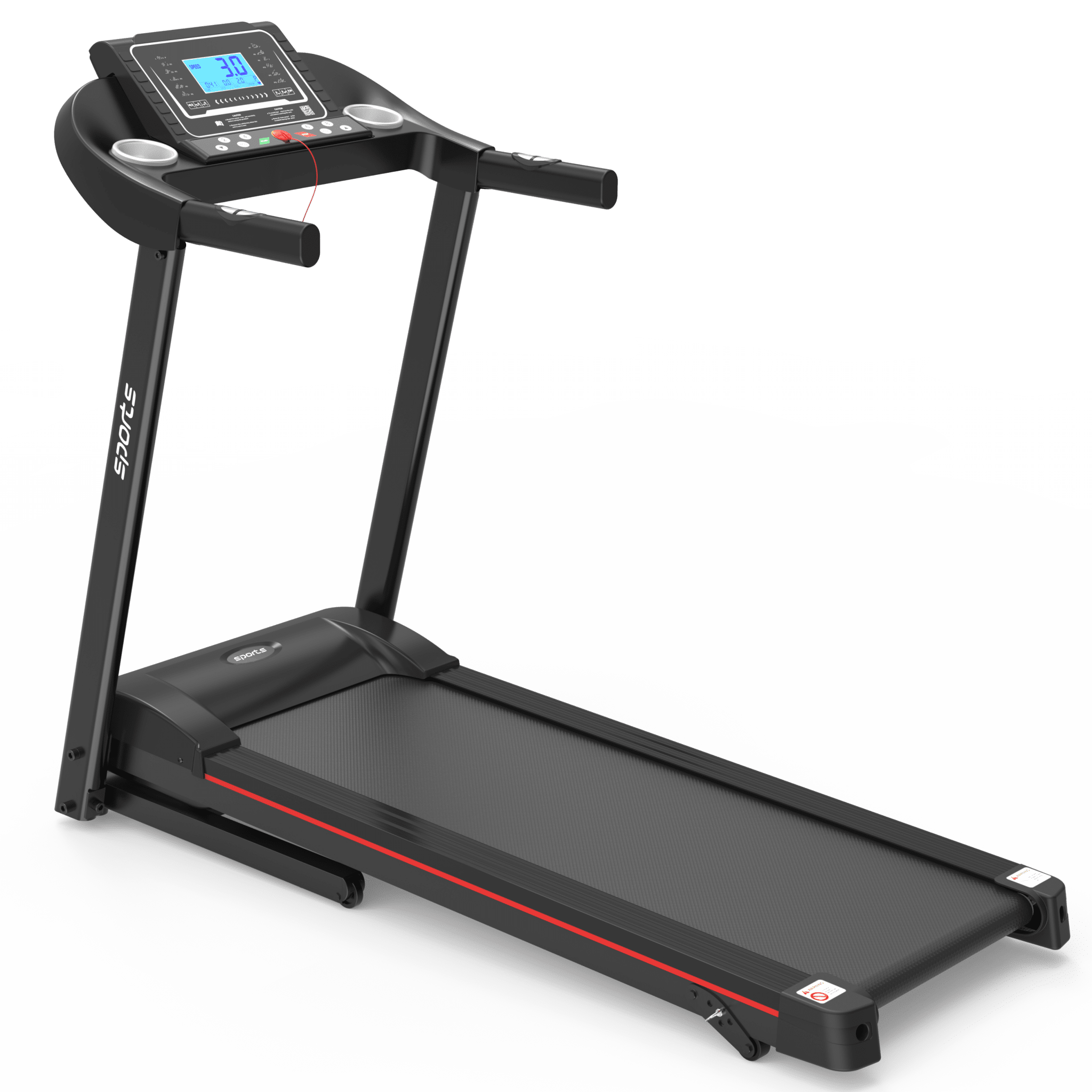 Anthony & Home Fitshow Elite Edition folding treadmill with hydraulic assist, quiet home gym cardio equipment.