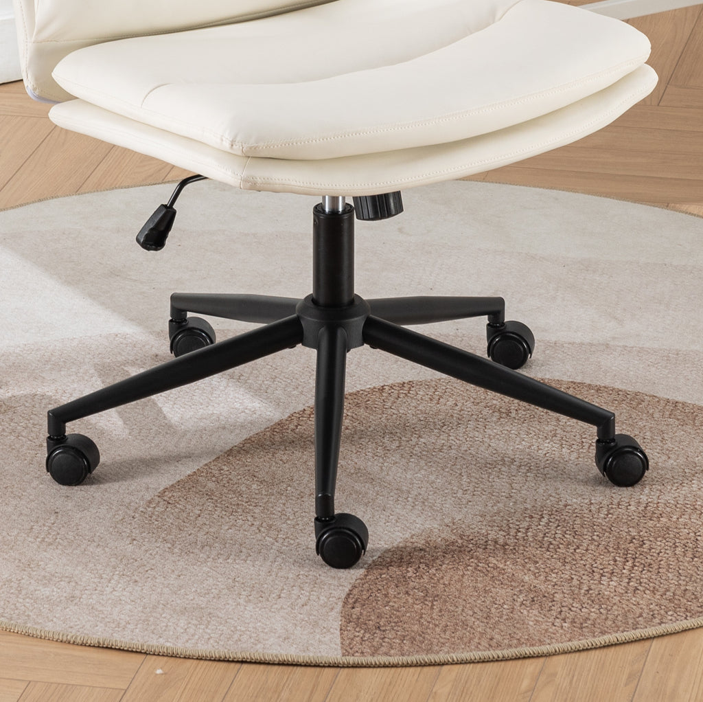 White Anthony & Home Bizerte Atelier adjustable swivel criss-cross chair for office and vanity with modern design