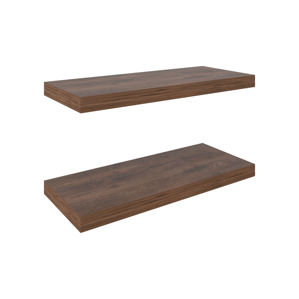 Pair of Anthony & Home Ecco Signature Floating Shelves, 31.5-inch wide, set of 2, with a sleek modern design for wall storage.