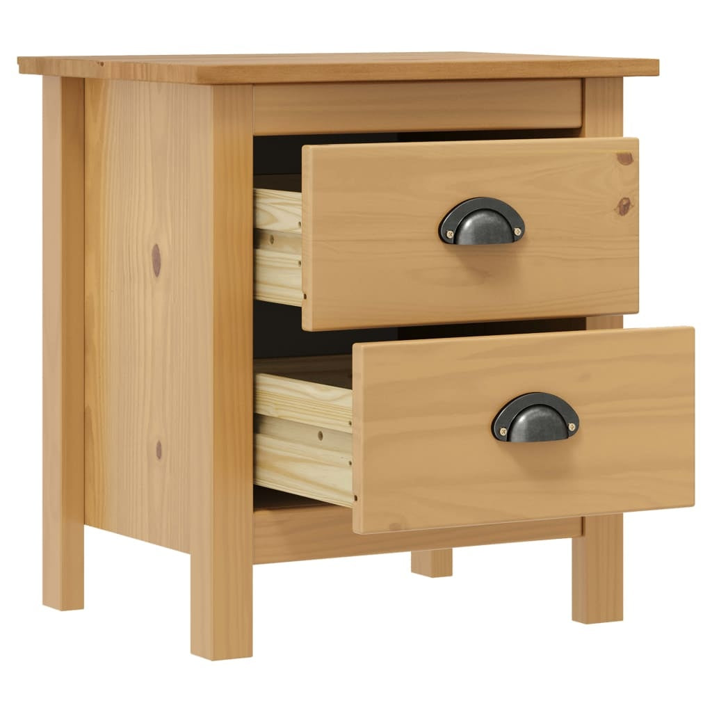 Bedside Tables Hill 2 Pack Pine Nightstands 46x35x49.5 Cm