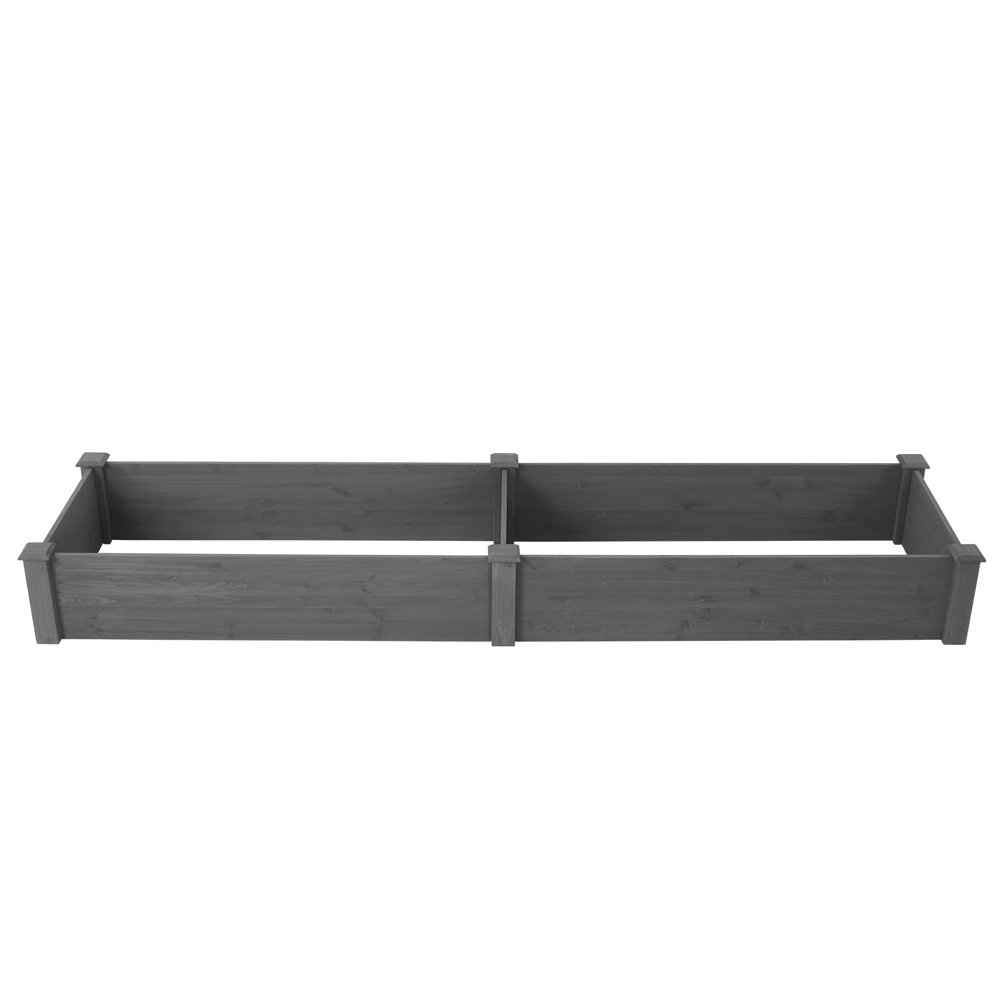 Anthony & Home Atelier Cedar Raised Garden Bed 96x28x10 with tool-free assembly outdoor planter box showing wooden frame and gardening tools.