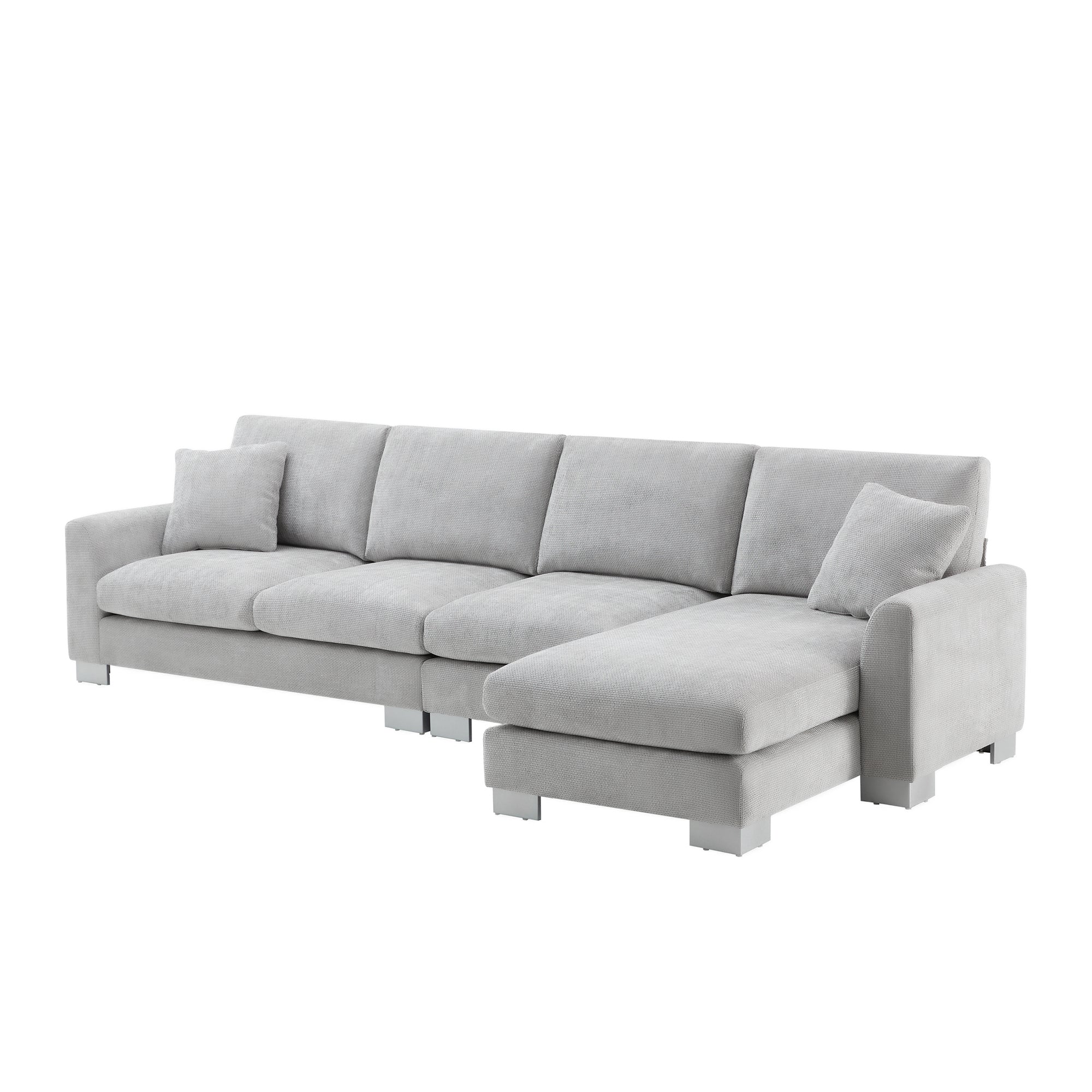 Anthony & Home Chenille L-Shaped Sectional Sofa Atelier Edition with plush cushions and modern design in a cozy living room setting