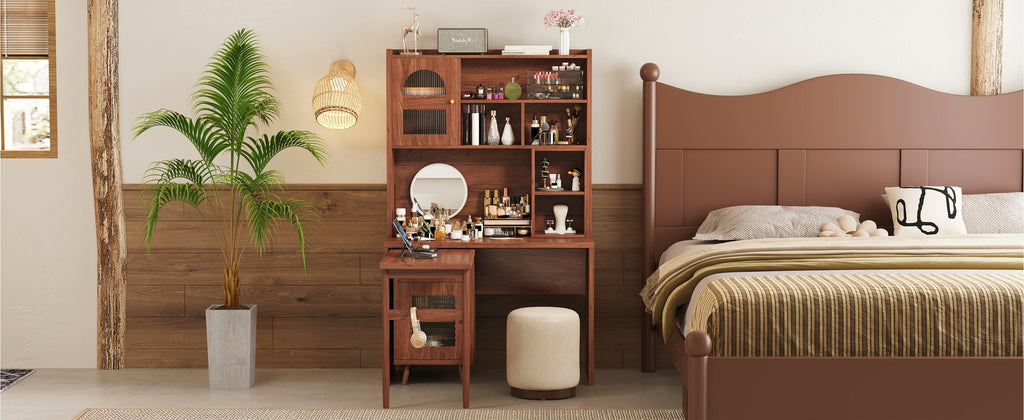 Rotating desk with storage from Anthony & Home Studio Collection, featuring a modern design and built-in storage compartments.