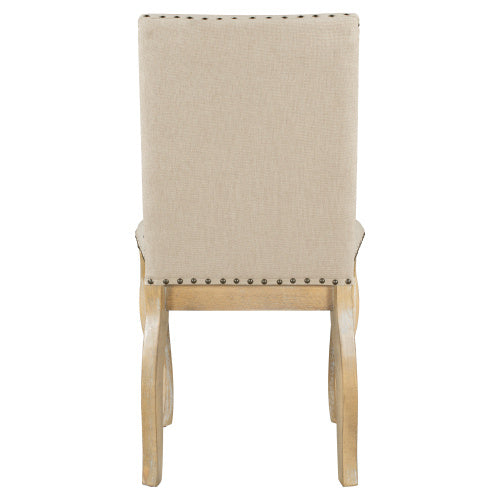 TREXM 4 Wooden Cushioned Fabric Upholstered Dining Chairs