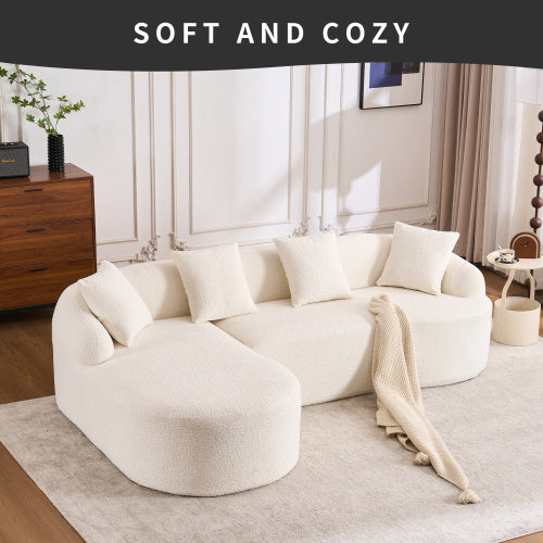 Grey Compression Sofa Chaise Longue 3 Seater