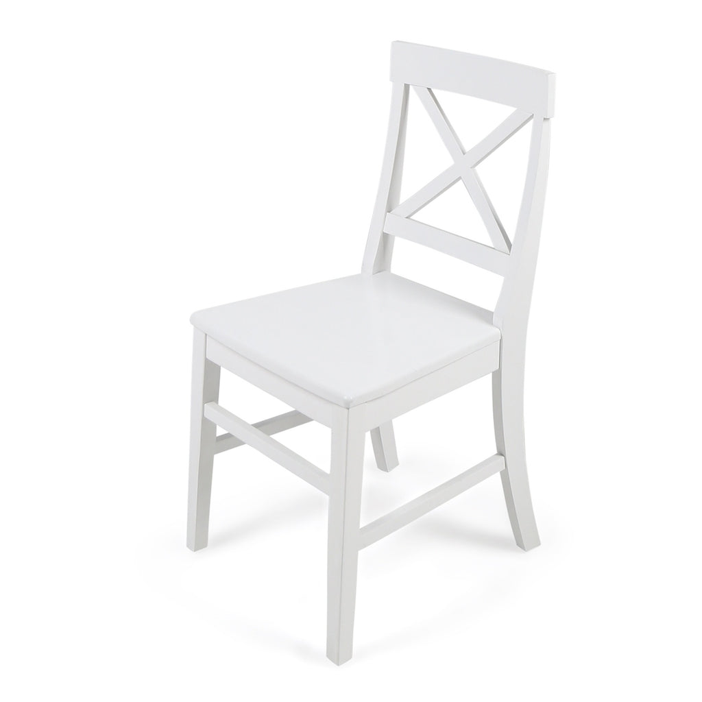 Acacia Wood Dining Chairs White Set for Modern Dining
