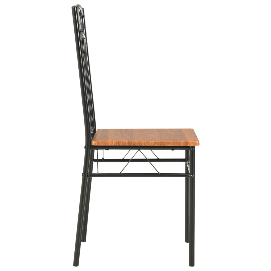 Industrial Chic Modern Dining Chairs Six Piece Brown Set