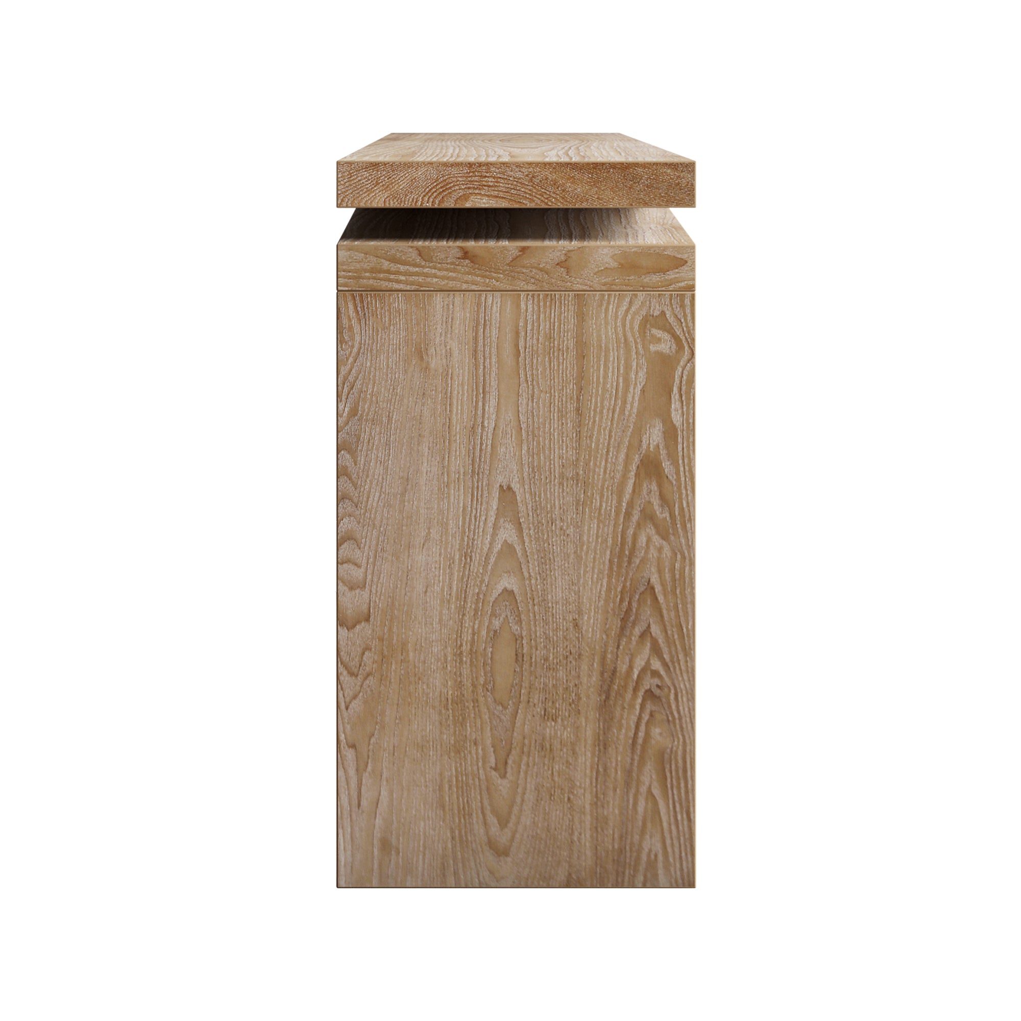 Heritage Rustic Solid Wood Veneer Console Table by Anthony & Home with natural wood grain finish and sturdy design.