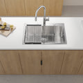 Single bowl stainless steel kitchen sink by Anthony & Home, drop-in style with sleek, modern design for kitchen installation.