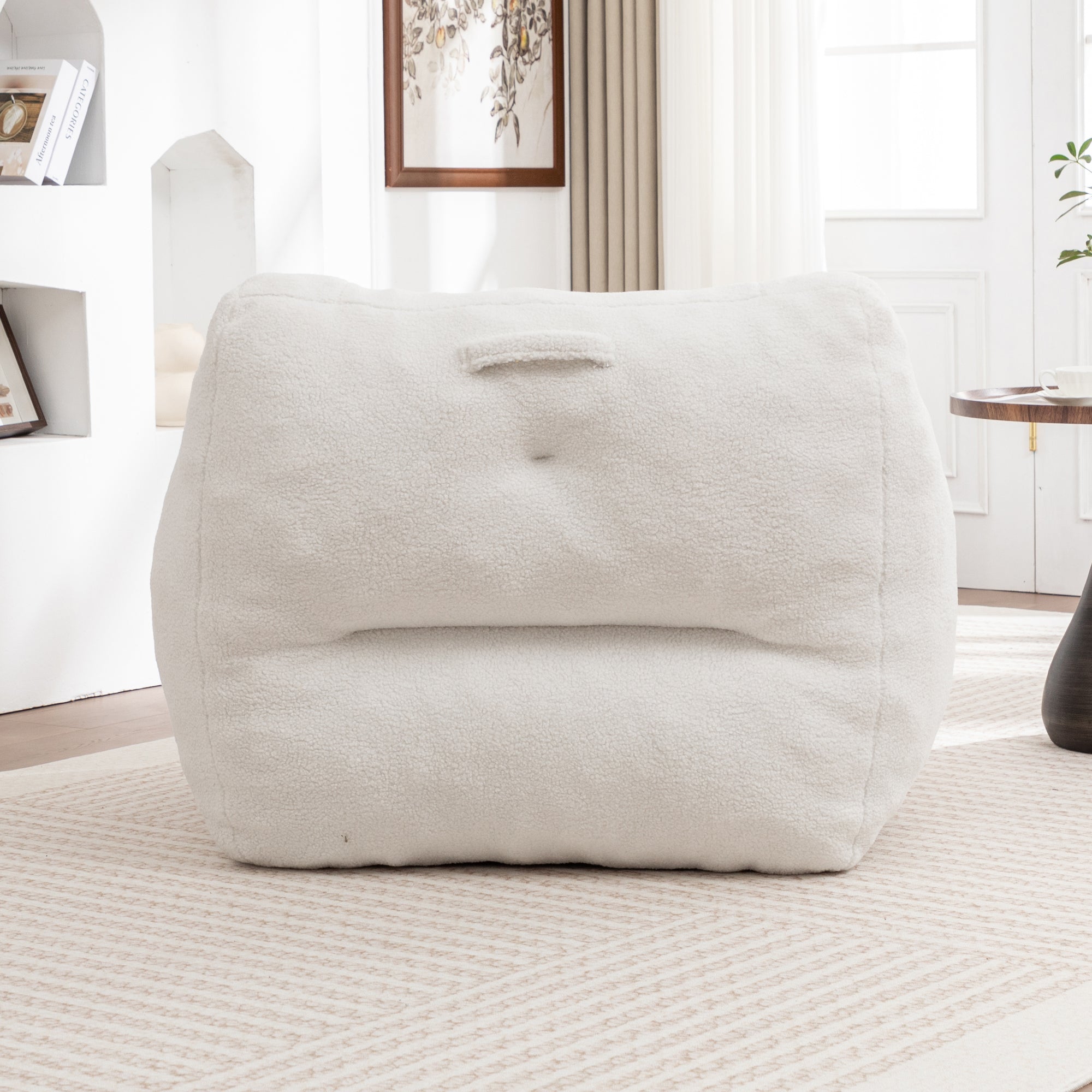 Anthony & Home Atelier Collection foam-filled bean bag chair with armrests, perfect for living room or bedroom seating.