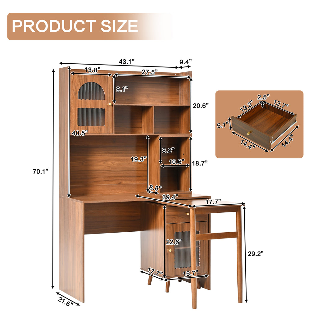 Rotating desk from Anthony & Home Studio Collection with built-in storage and a sleek, modern design for workspace organization.