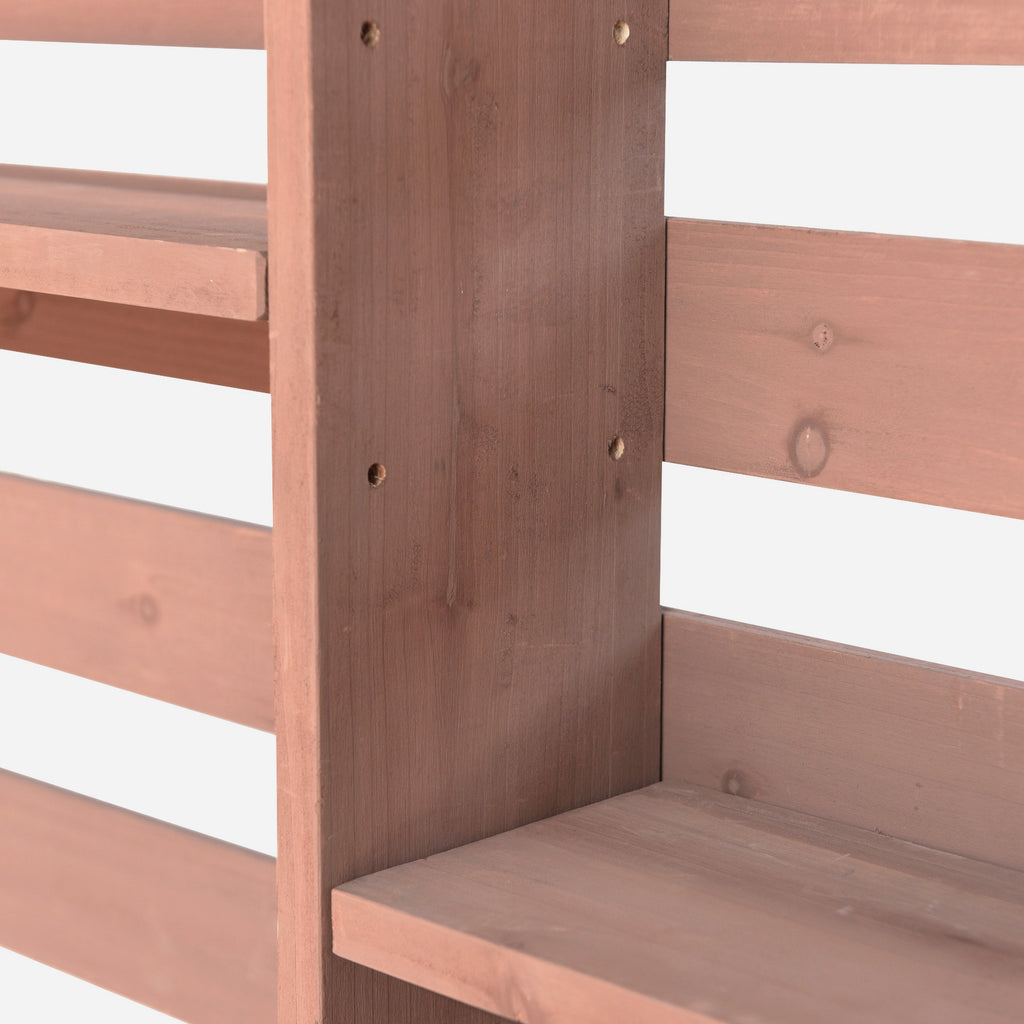 Anthony & Home outdoor potting bench with stainless steel top, featuring a sturdy wooden frame and ample workspace for gardening.