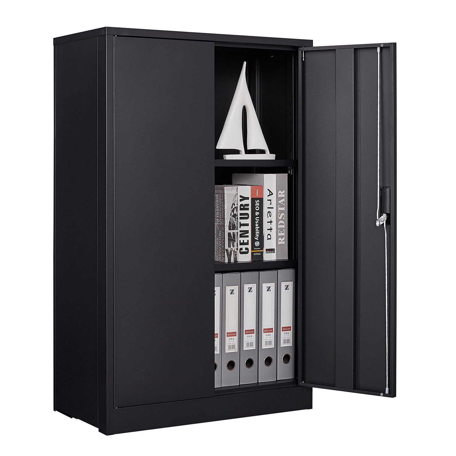 Anthony & Home Elite Series Filing Cabinet with multiple drawers and sleek black finish, perfect for organized office storage.
