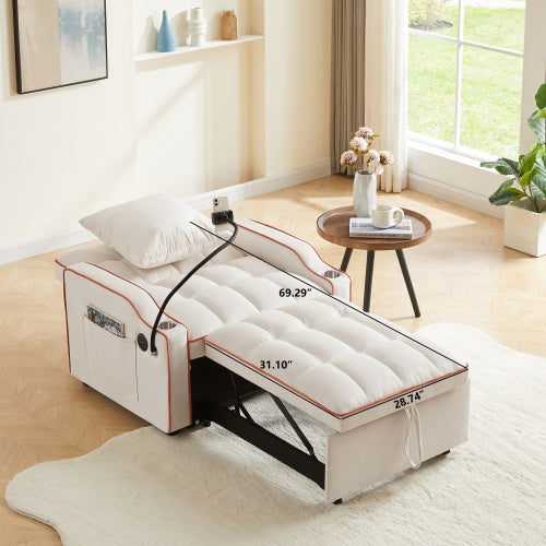 3 In 1 Sofa Bed Convertible Sleeper Chair For Small Spaces