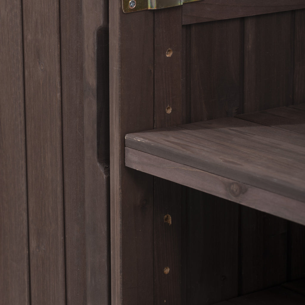 Anthony & Home Atelier Edition outdoor kitchen island with solid wood construction, designed for Kamado grills, shown with cooking accessories.
