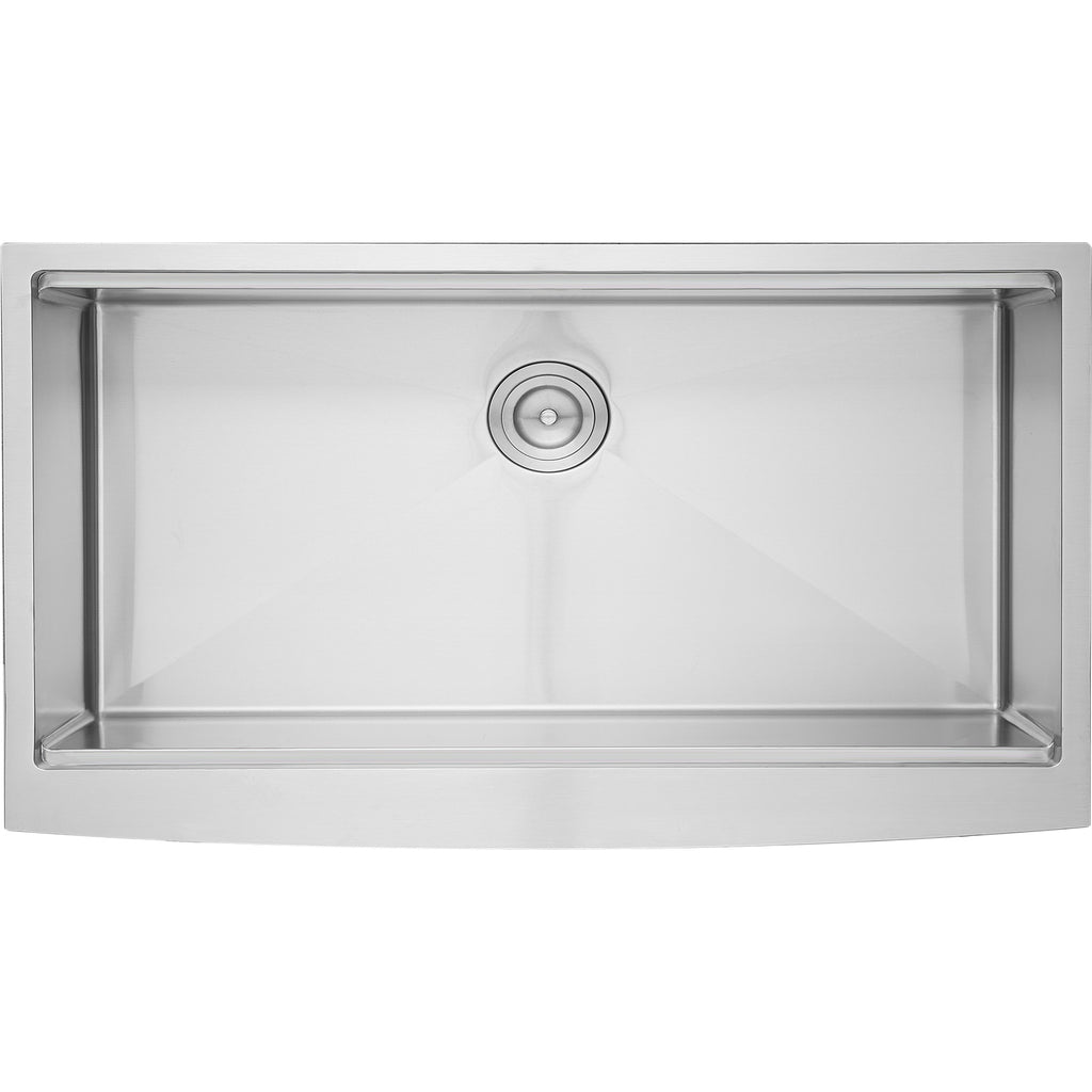 Anthony & Home stainless farmhouse kitchen sink with single bowl, durable 304 stainless steel, modern farmhouse style.