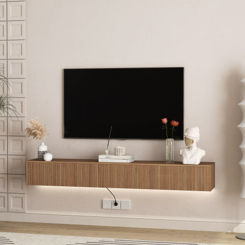 Wall Mounted TV Stand With 16 Color LEDs For 55 To 65 TVs