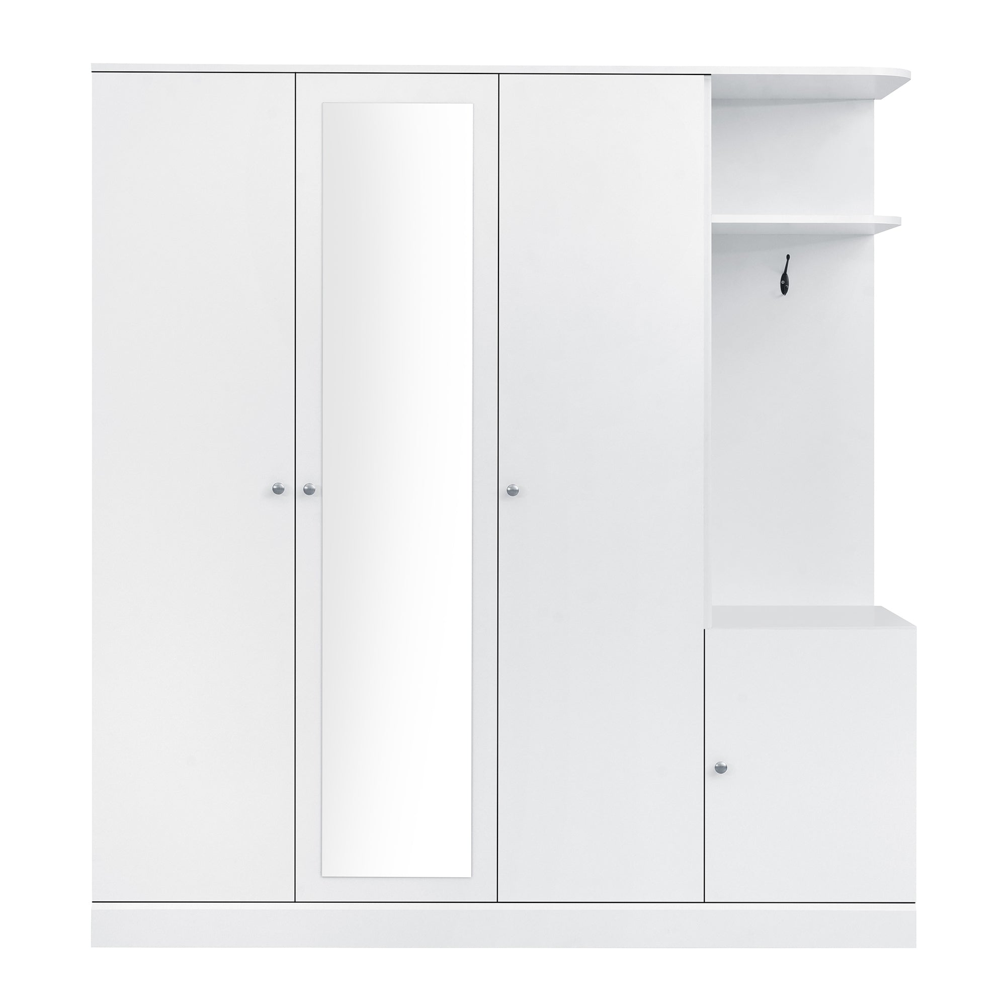 Anthony & Home Elegant Collection wardrobe with full-length mirror, wooden storage cabinet with sleek design and sturdy construction.