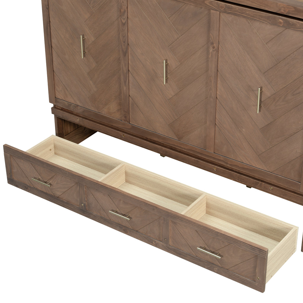 Anthony & Home Murphy Bed Studio in Light Walnut finish, showcasing a compact fold-down bed with modern design and wood grain details.