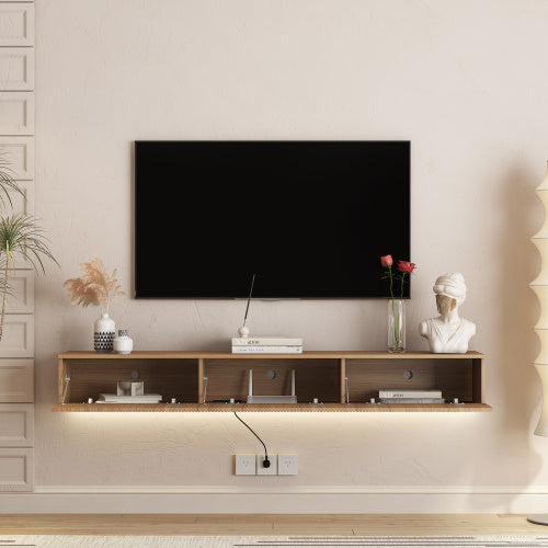 Wall Mounted TV Stand With 16 Color LEDs For 55 To 65 TVs