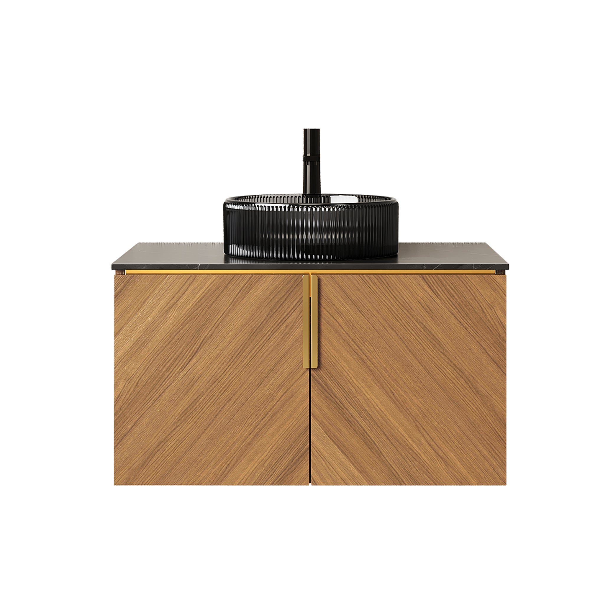 Anthony & Home Aria Collection wall-mount bath vanity with sintered stone countertop and modern design.