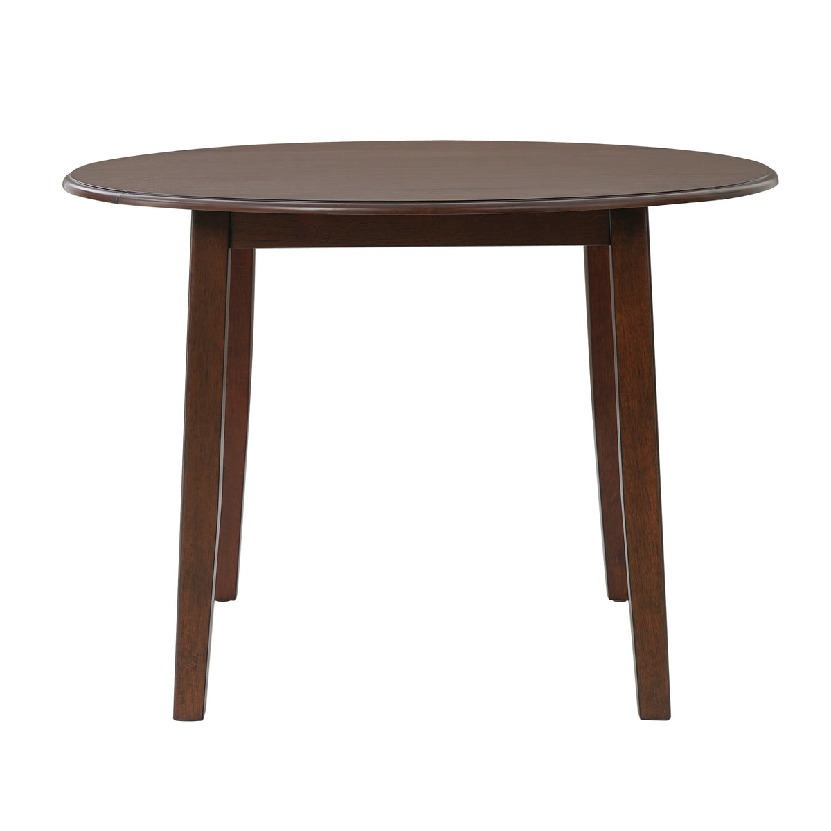 Anthony & Home Atelier Walnut Extendable Round Dining Table with sleek wood finish, adjustable size for 2 to 4 diners.
