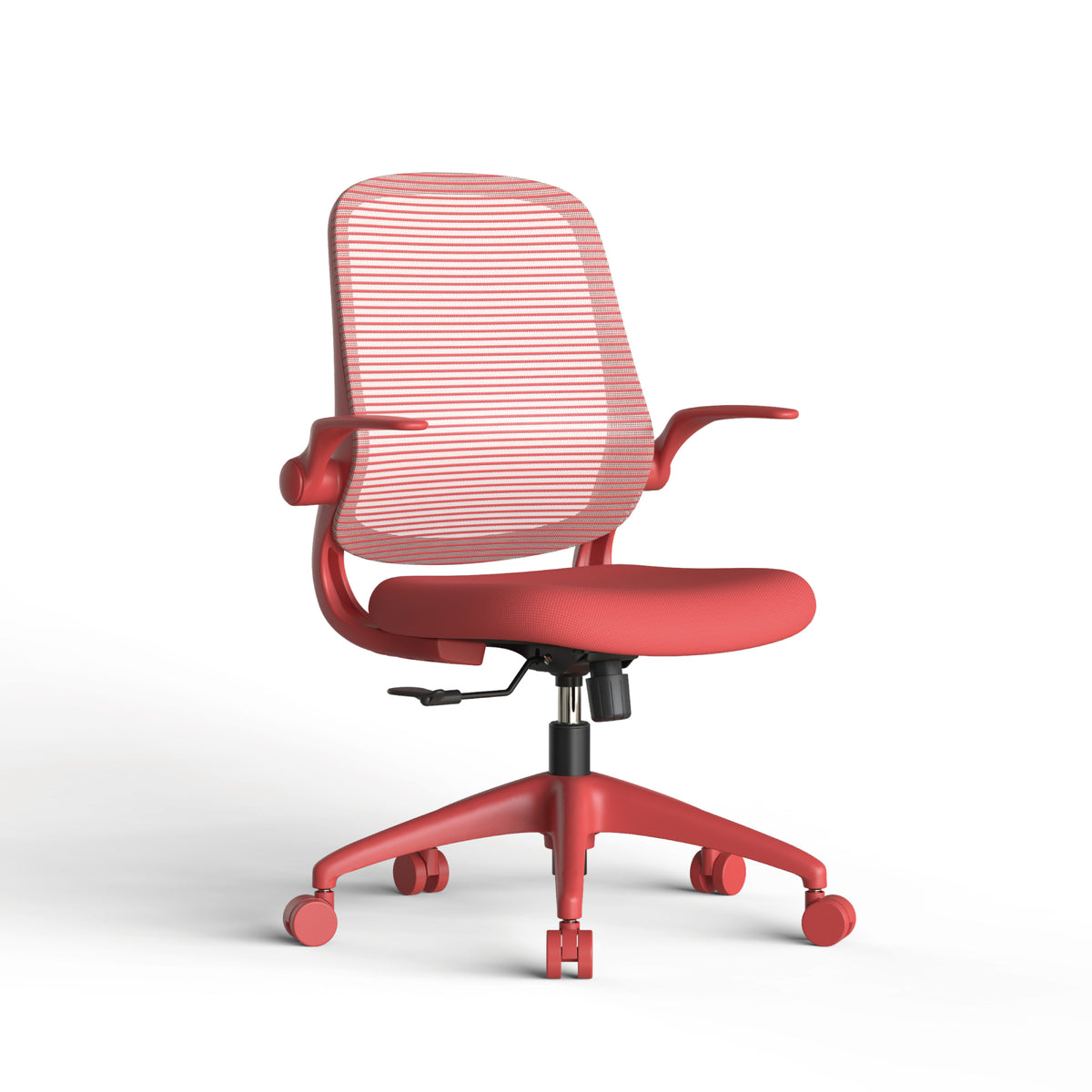Red Anthony & Home ergonomic mesh office chair with integrated molded foam cushion from the Atelier Collection.