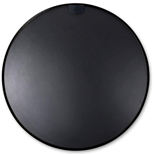Black 16 Inch Metal Round Bathroom Mirror Wall Decor