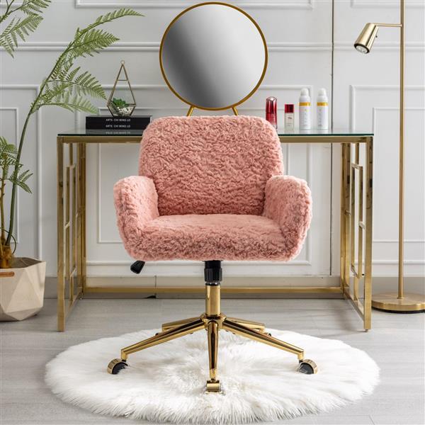 Pink Adjustable Swivel Office Chairs For Home Office