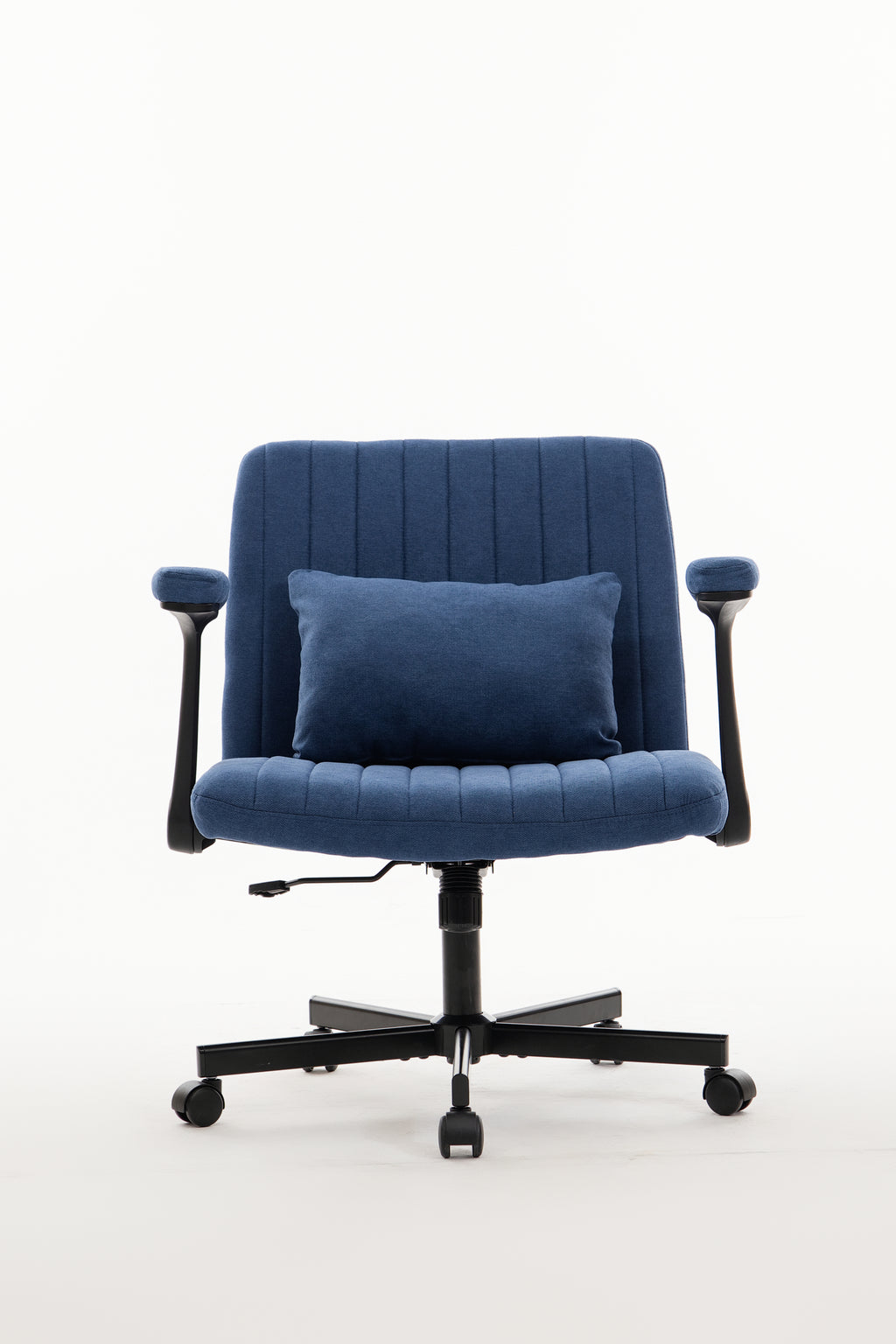 Anthony & Home Atelier velvet office chair with crisscross armrests, featuring plush upholstery and modern ergonomic design.