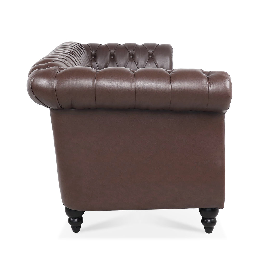 Anthony & Home Chesterfield Sofa with Birch Legs, featuring classic tufted design and elegant upholstery for luxurious living rooms.