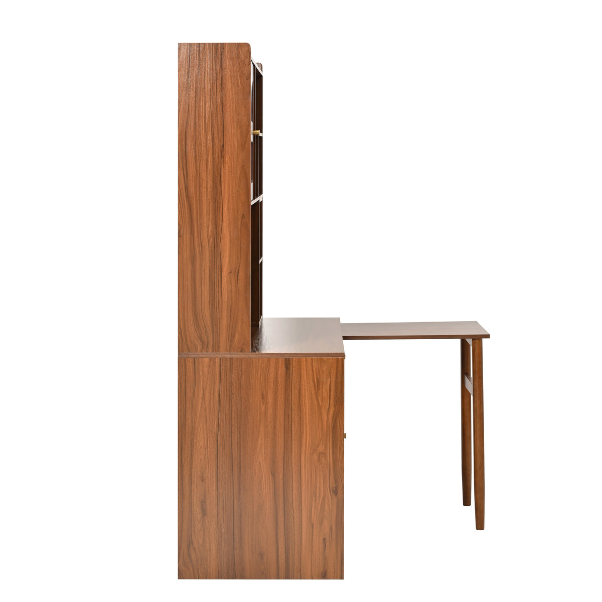Rotating desk with storage from Anthony & Home Studio Collection, featuring a wooden surface and built-in storage compartments.