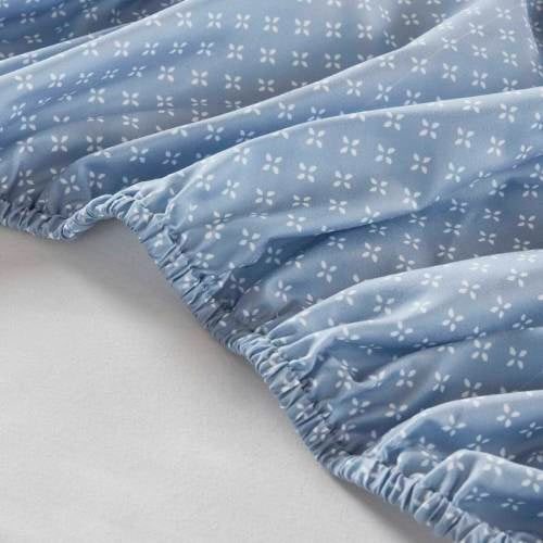 Blue Floral Comforter Set With Bed Sheets Queen Size