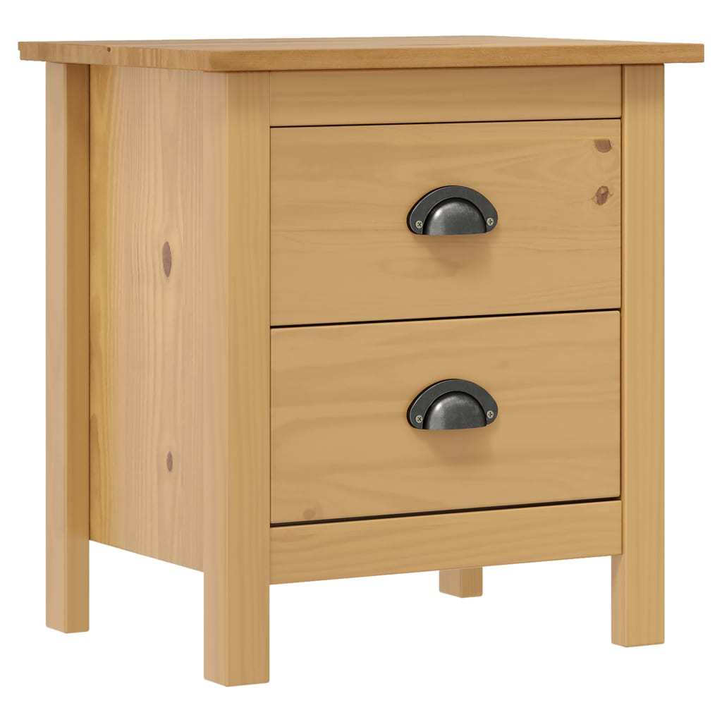 Bedside Tables Hill 2 Pack Pine Nightstands 46x35x49.5 Cm