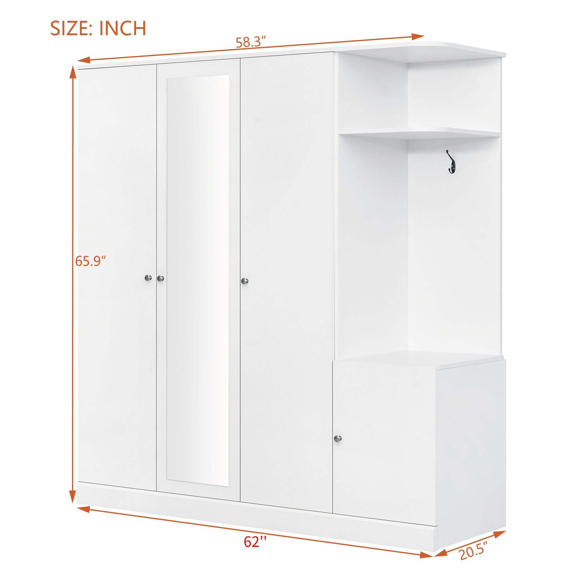 Elegant Anthony & Home wardrobe with full-length mirror, showcasing sleek design and spacious storage in a modern bedroom setting.