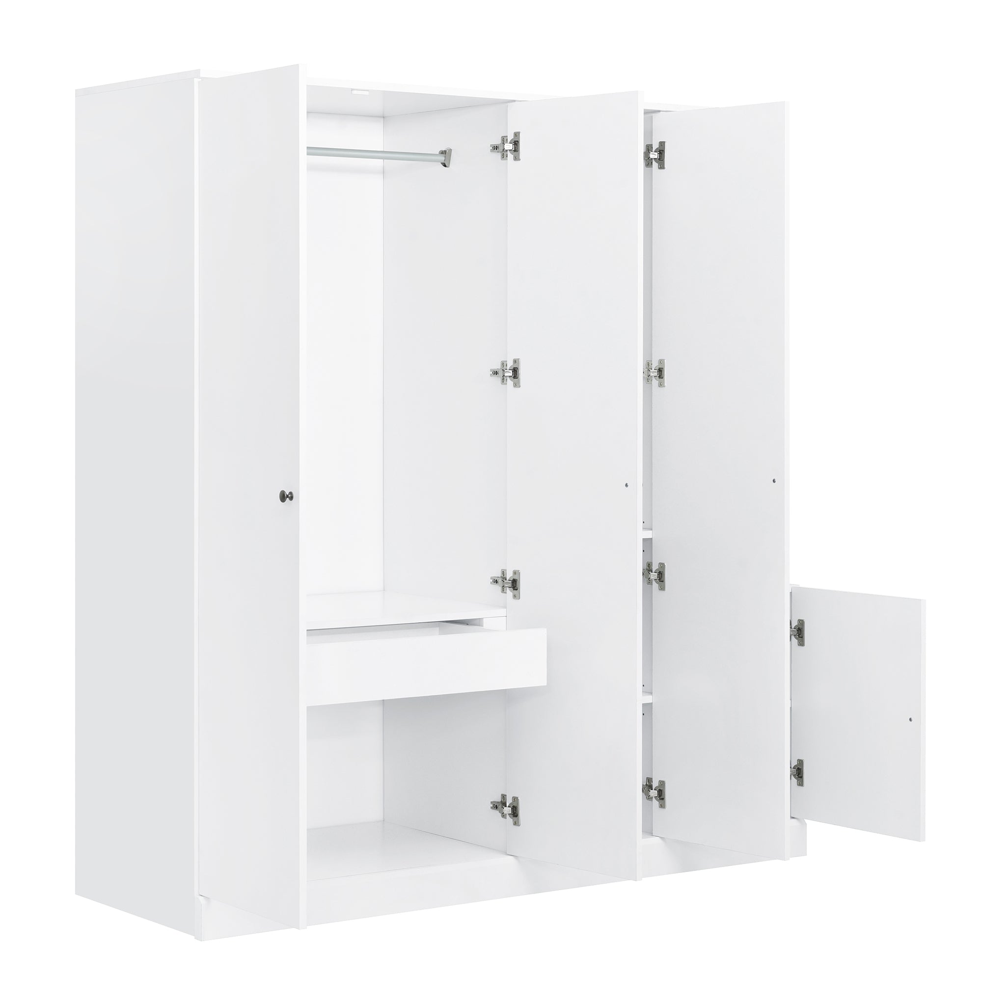 Elegant Anthony & Home wardrobe with full-length mirror, showcasing sleek wood finish and spacious storage design.