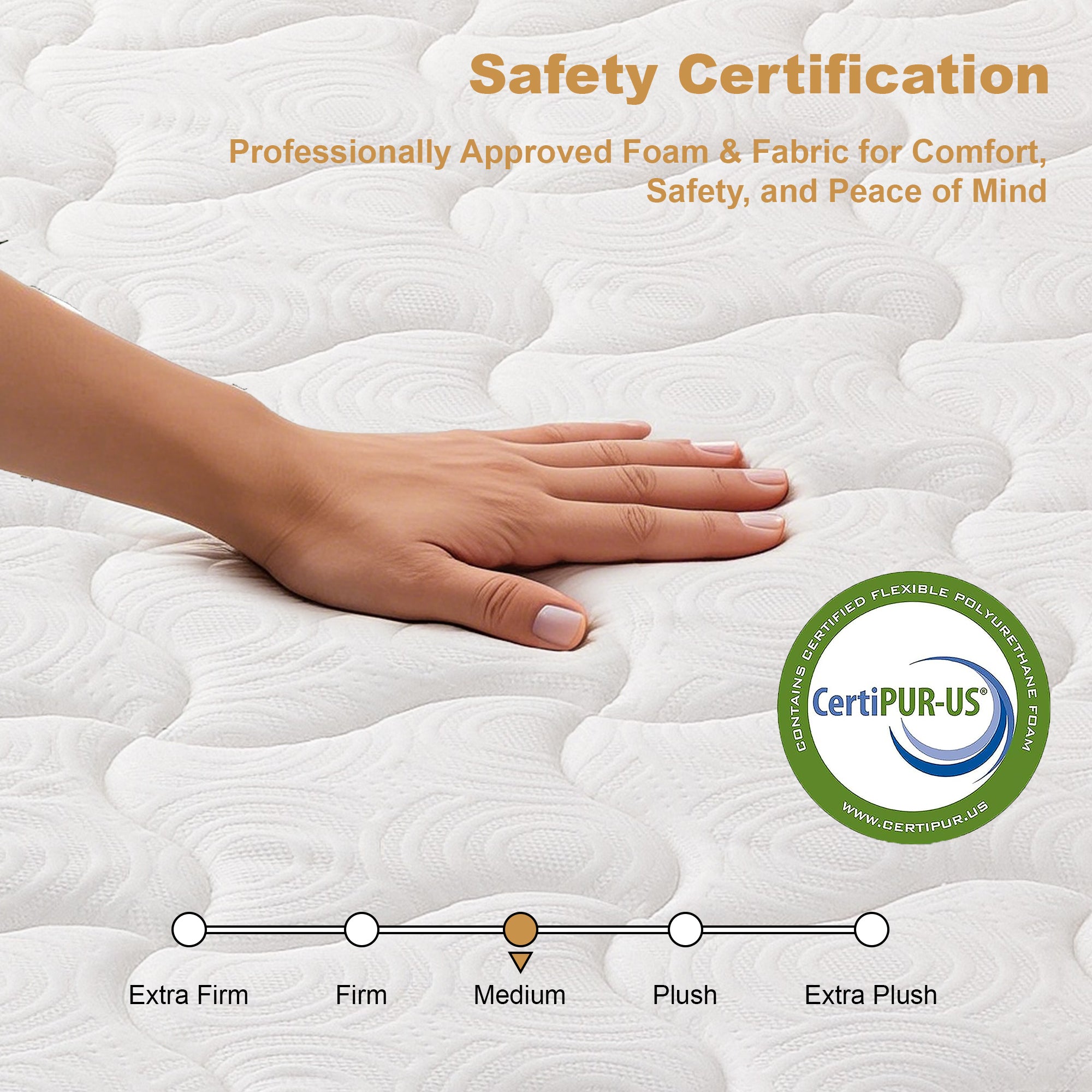 Anthony & Home memory foam queen mattress with pocket springs, showing plush surface and supportive structure.