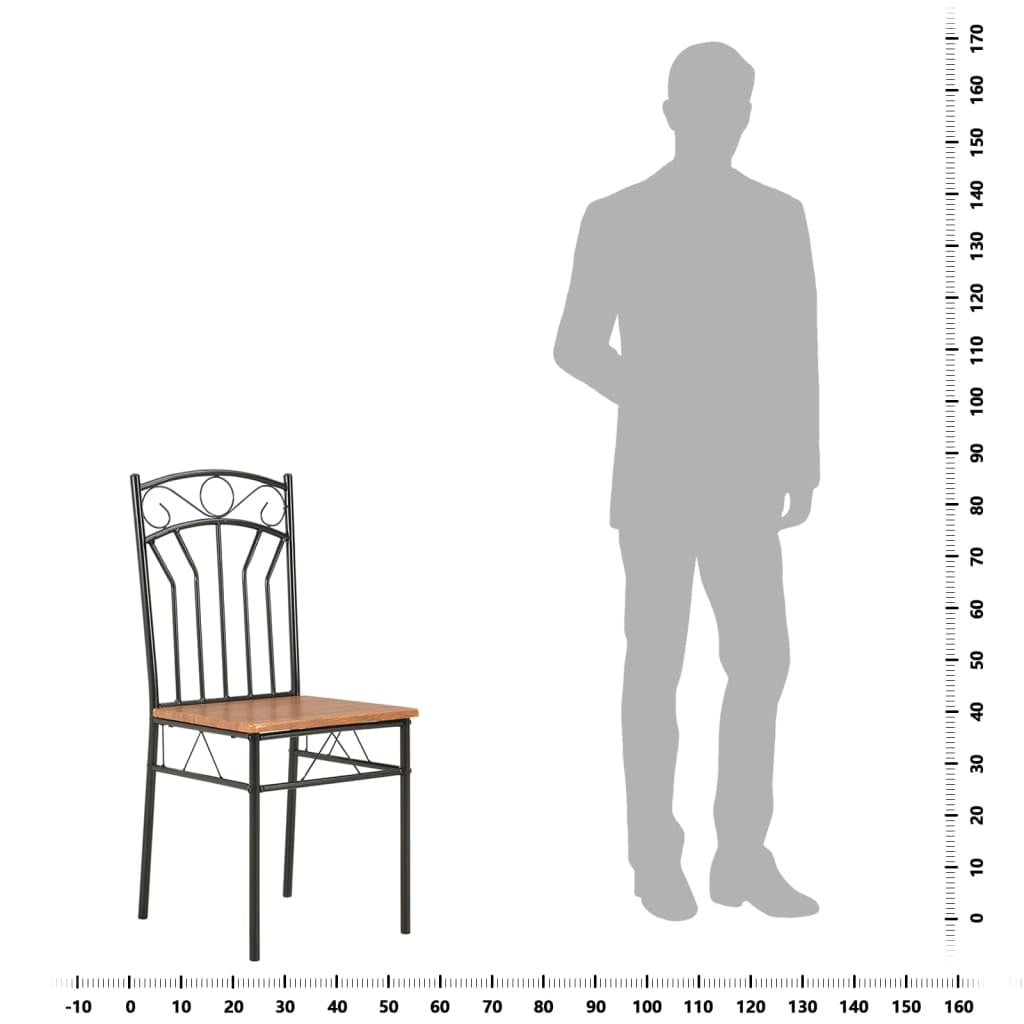 Industrial Chic Modern Dining Chairs Six Piece Brown Set