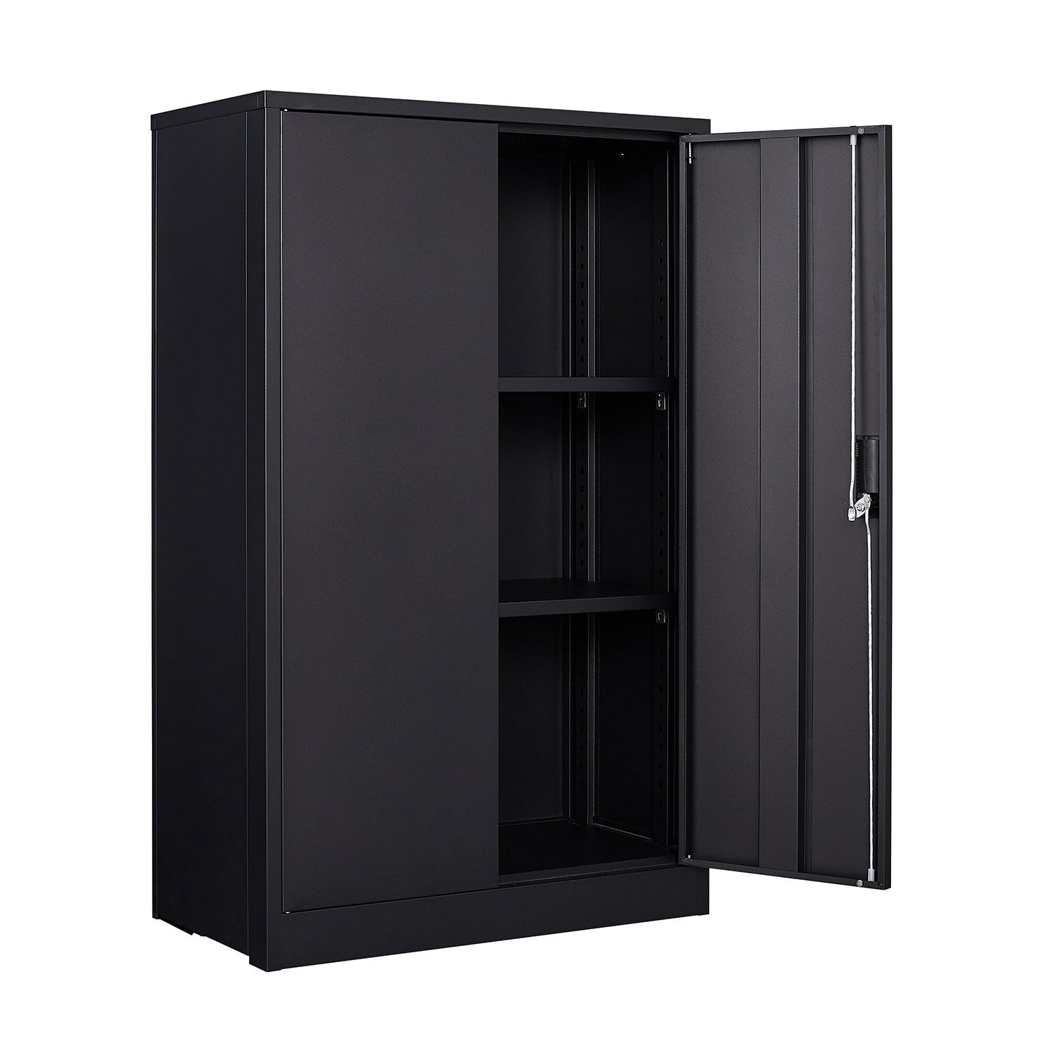Anthony & Home Elite Series filing cabinet with multiple drawers and a sleek black finish, designed for office storage.