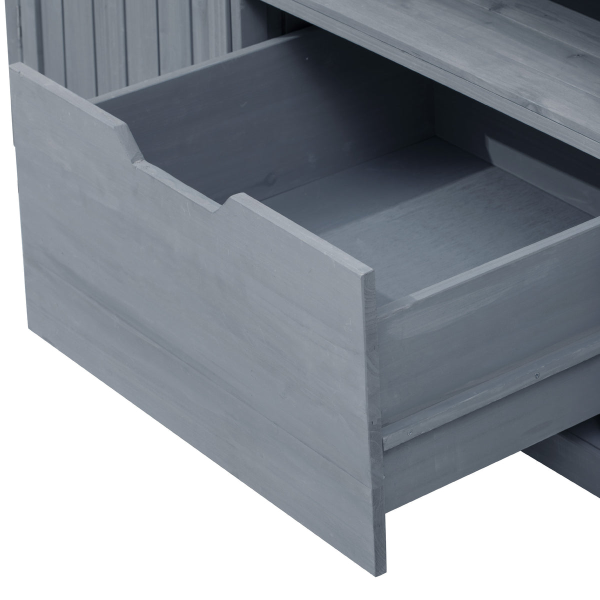 Solid wood outdoor kitchen island with storage for Big Green Egg, made by Anthony & Home, featuring a sturdy design and spacious workspace.
