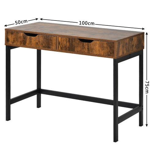 Industrial Computer Desk Dressing Table With 2 Drawers