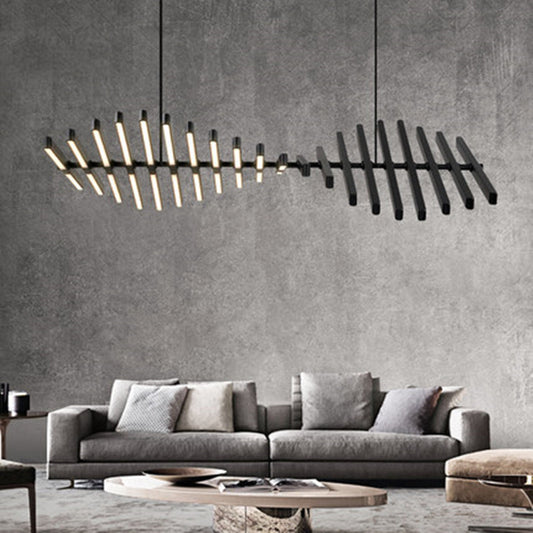 Fashion Fishbone Office Strip Lamps With Iron Chandelier