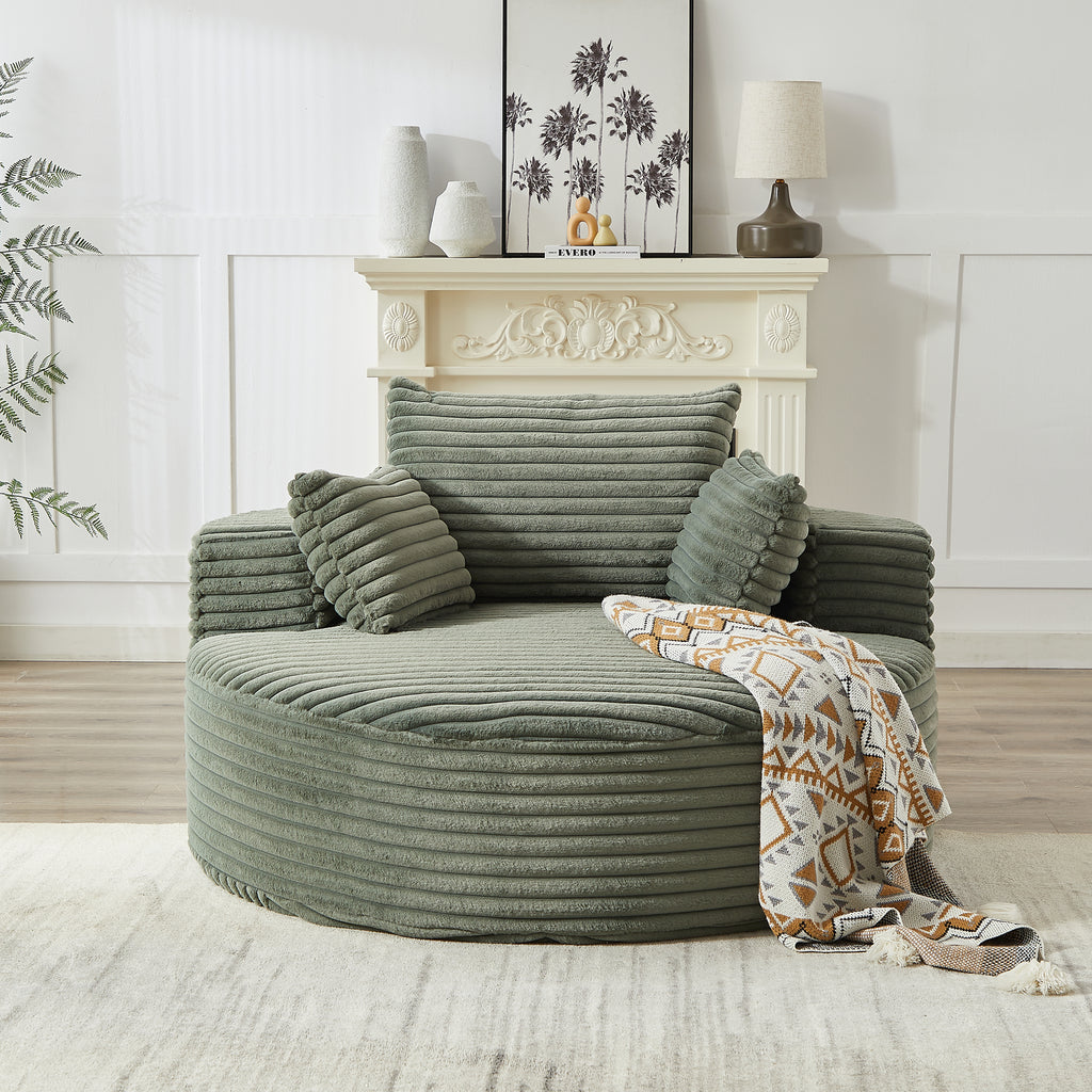 Anthony & Home corduroy sleeper sofa from Studio Collection, 55-inch length, premium build, no assembly required, stylish and comfortable.
