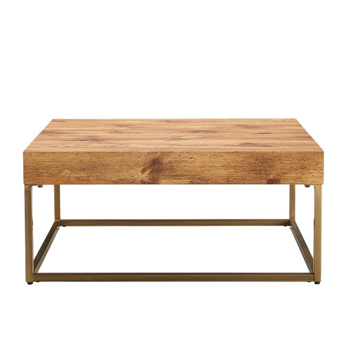 Modern Coffee Table With MDF Desktop And Metal Legs