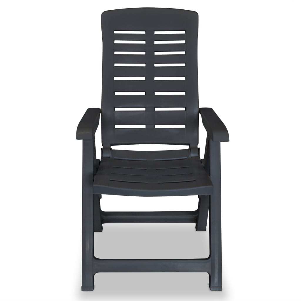 Anthracite Garden Lounge Chairs Set 4 for Outdoor Patio