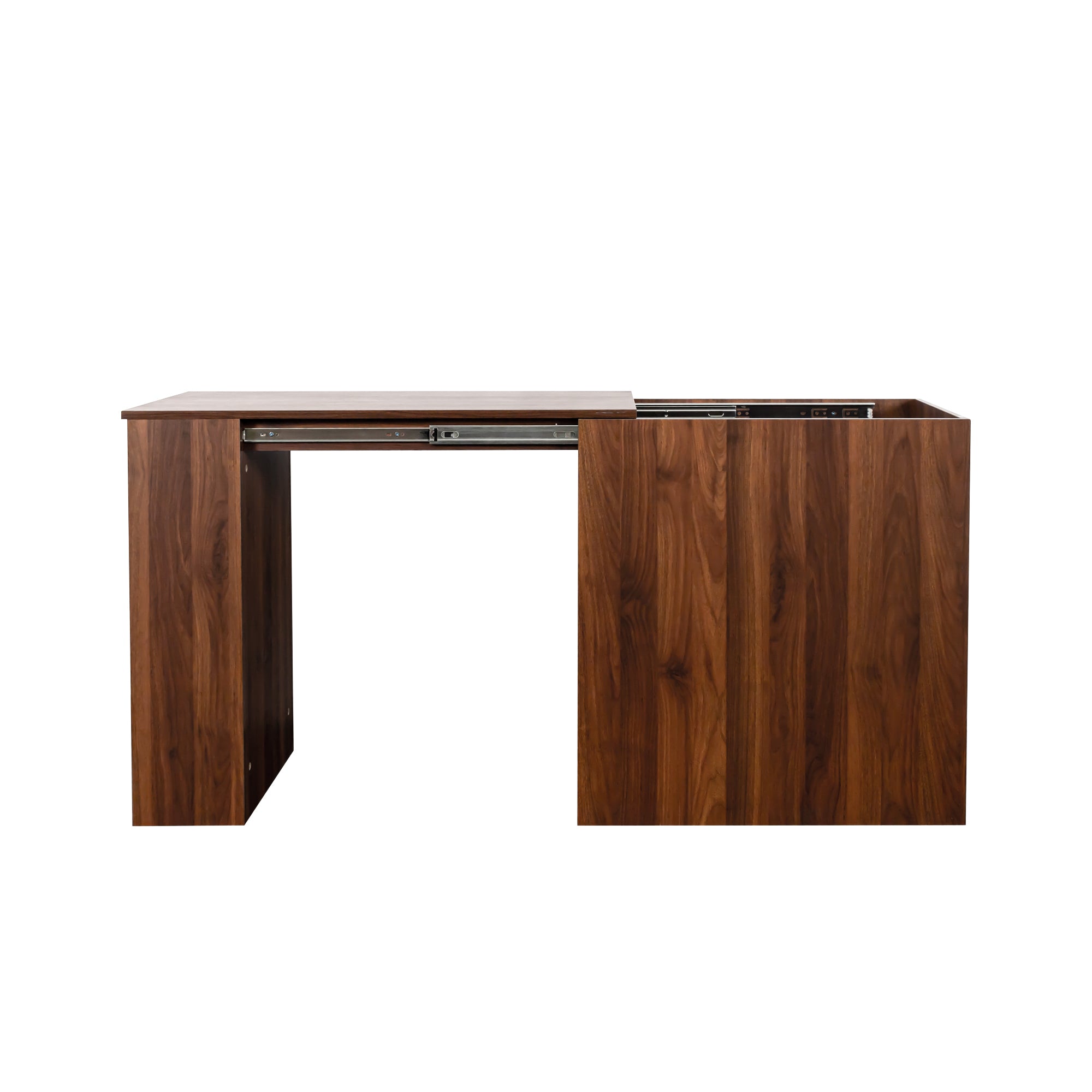 Walnut Collection limited computer desk with drawers by Anthony & Home, showing a sleek walnut wood finish and functional storage.