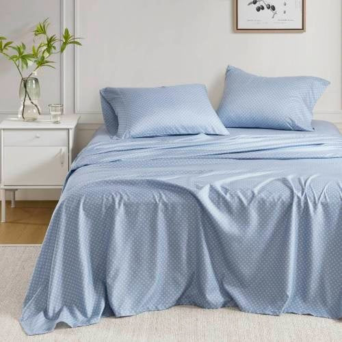 Blue Floral Comforter Set With Bed Sheets Queen Size