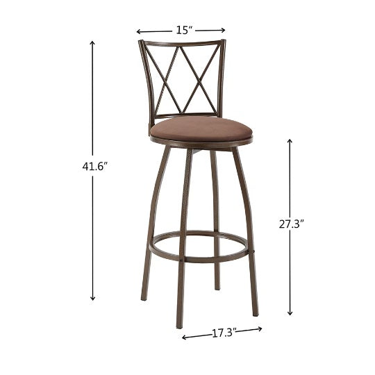3 Piece Bar Table Set Retro Brown With Steel Frames